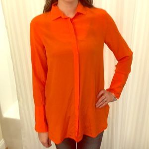 NWT j. Crew orange button down blouse size 6